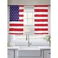 thumbnail image 5 of American Flag Sheer Curtains 54 Inch Length 2 Panels Set for Living Room/Bedroom, Retro Rustic Stars And Stripes US Flag Curtain Sheers Drapes Rod Pocket Curtains Window Treatment Set 52''x54''x2, 5 of 7