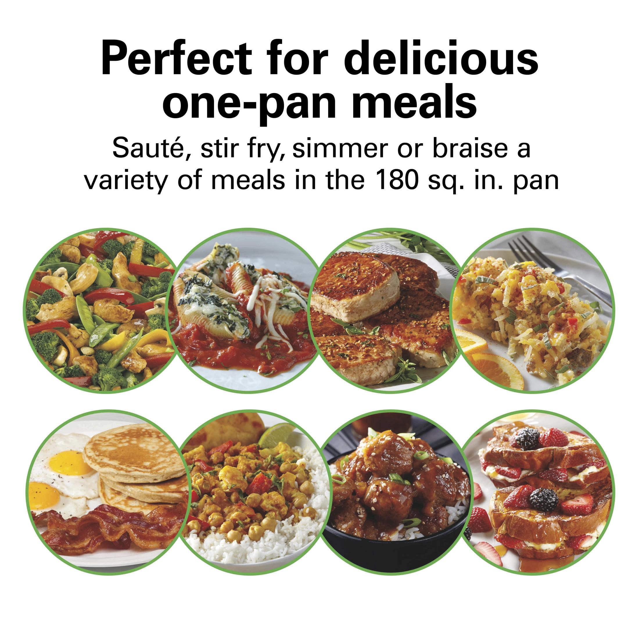 Hamilton Beach Electric Skillet with Lid, 12" x 15" Ceramic Cooking Surface, Reversible Pan, Grey