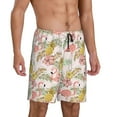thumbnail image 2 of Gaeub Tropical Pink Flamingo Pineapple Printed Men's Short Pajama Pants, Lightweight Lounge & Sleep Bottoms Keep You Cool - 3X-Large, 2 of 9