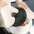 thumbnail image 5 of Silicone Heat Resistant Oven Gloves Set Textured Baking Mitts with Thermal Insulation for Kitchen Cooking Grilling & Pot Handling, 5 of 5