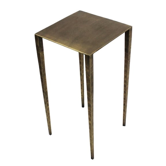 Pemberly Row Modern / Contemporary Cast Iron Side Table in Brass