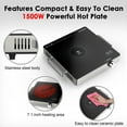 thumbnail image 3 of Hot Plate Electric Single Burner 1500W Portable Burner for Cooking with Adjustable Temperature & Stay Cool Handles, Non-Slip Rubber Feet, Stainless Steel Easy to Clean, Compatible for All Cookwares, 3 of 6