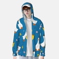 thumbnail image 3 of Pofeuu Cartoon Goose Print Sun Protection Outdoor Lightweight Full Zip UV Cooling Hoodie Long Sleeve Summer Clothing for Outdoor Hiking-Medium, 3 of 5