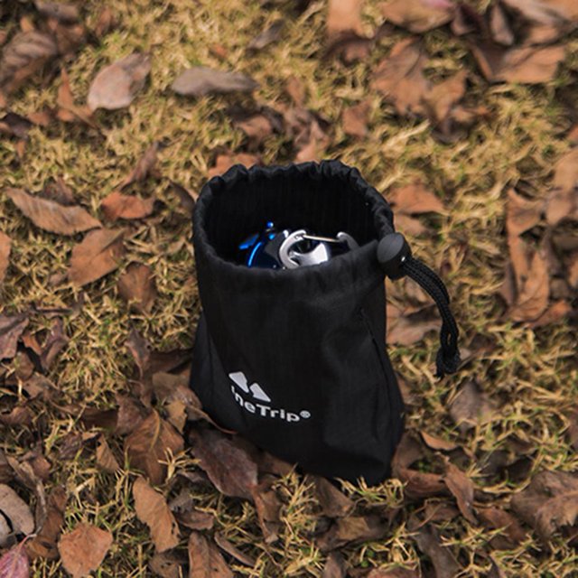 Almacenamiento al aire libre Senderismo Kits Bolsa Camping Clavo Viento Cuerda Hebilla Bolsa Negro