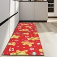thumbnail image 4 of Red Christmas Gingerbread Man Pattern Kitchen Rug Mat,Kitchen Runner Rugs Non Skid Washable,Decorative Kitchen Floor Mats for Kitchen,Sink,Laundry,17"X47", 4 of 5