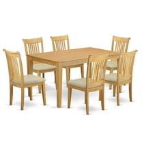 East West Furniture Dining Room Set Oak, CAPO7-OAK-C