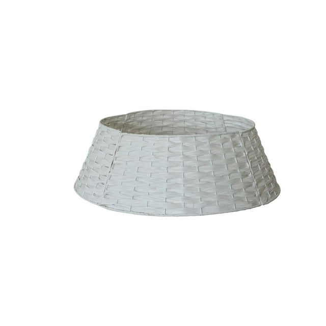 ZheElen Christmas Tree Base Made Of Durable Water Hyacinth Basket Durable And Flexible white medium size