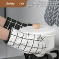 thumbnail image 5 of 4 Pack 10.24" X 5.12" Cotton Oven Mitt Pot Holders, Non-Slip Heat Resistant Oven Mits Kitchen Gloves Potholders for Cooking Baking Grilling (White), 5 of 8