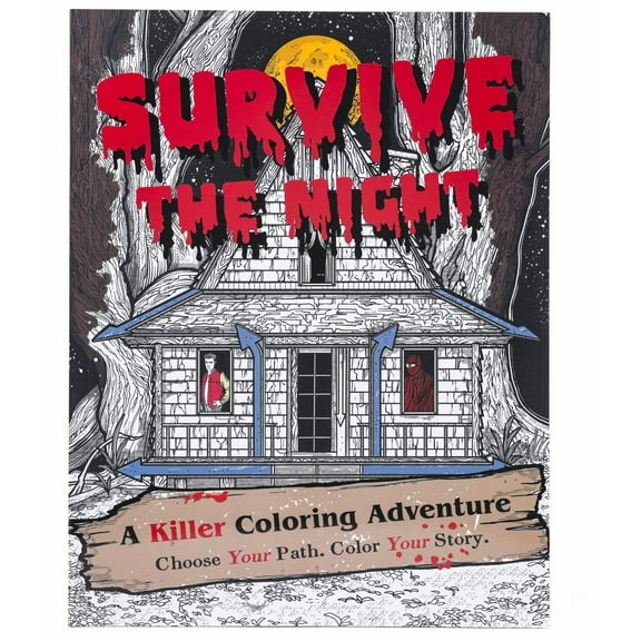 Survive the Night: A Killer Coloring Adventure, 64 pages (Paperback)