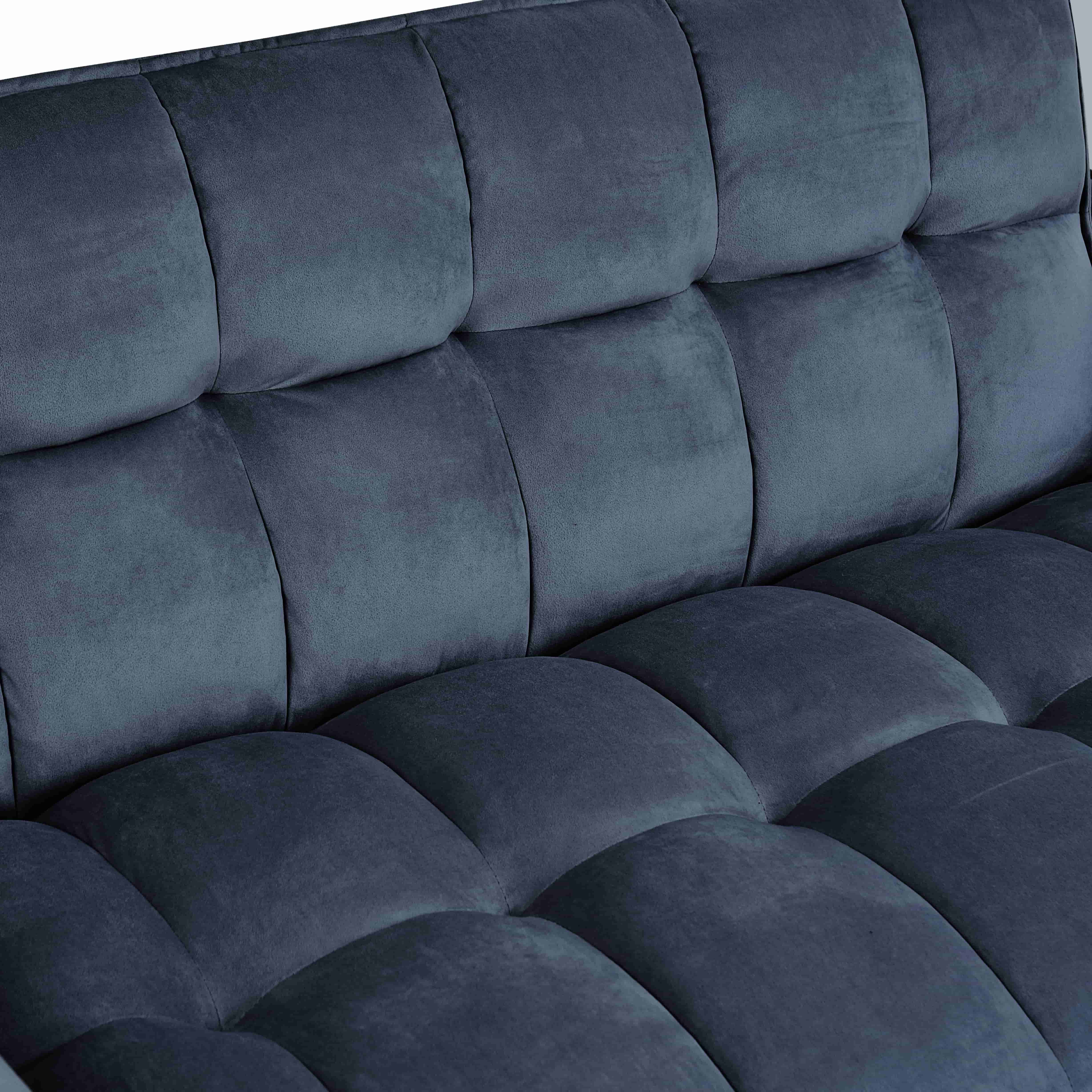 BSHTI Modern Sofa Sleeper, Futon Sofa Bed,Twin-Size Sofa Couch with 3 Adjustable Rreclining Angles,Two Matching Pillows,Easy Assembly,Velvet Fabric Loveseat,Black