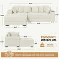thumbnail image 3 of Hawsaiy 111" Sectional Sofa Couches with L-Shape Chaise, Extra Large Modular Sleeper Couch Reversible Corduroy with 8 pcs Pillows for Living Room, Bedroom, 3 of 11