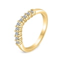 thumbnail image 2 of 1/4ctw Chevron Diamond Wedding Band in 10k Yellow Gold, 2 of 3