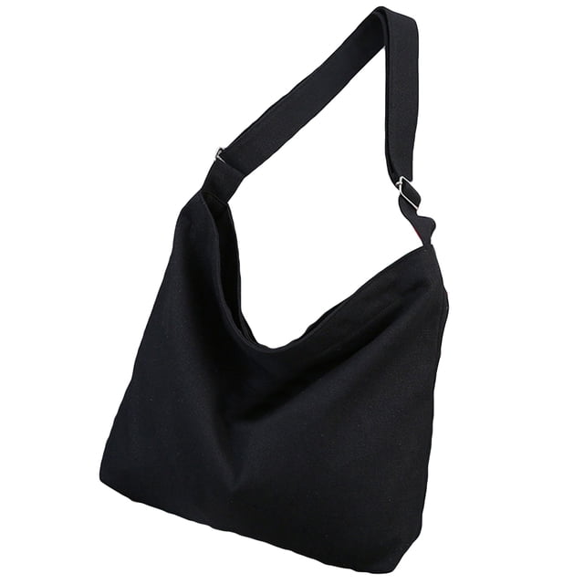 Trayknick Sac à Bandoulière en Toile Couleur Unie pour Femmes, Sangle Réglable, Pochette de Rangement pour Sac à Main, Noir