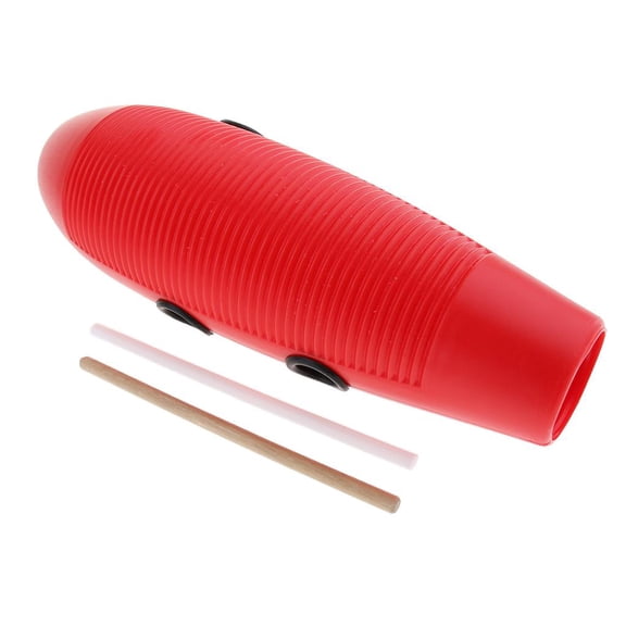 Guiro Percussion Instrument Musical Training Tool Toy with 2 Scraper, Good Sound