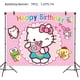 thumbnail image 4 of Juego de decoraciones para fiesta de cumpleaños de Hello Kitty para niños y niñas, vajilla desechable de dibujos animados, vaso, plato y servilleta de paja de suministros de baño para bebé, 4 of 4