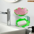 thumbnail image 6 of Double Layer Soap Dish Holder for Shower Cute Lotus Shape Adhesive Tray Wall Mounted No-Drilling Drain Soap Box Soap Rack for Bathroom Bathtub Kitchen Organization, 6 of 8