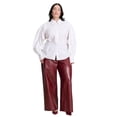 thumbnail image 3 of ELOQUII Women's Plus Size Textured Faux Leather Wide Leg Pant, 3 of 4