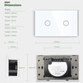 thumbnail image 5 of BSEED US Glass Panel Touch Sensor Capacitive Touch Wall Light Switch 2 Gang 1 Way White, 5 of 5