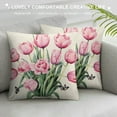 thumbnail image 3 of Nawypu  Hello Love Pink Tulips Bicycle Throw Pillow Covers,Flowers Spring Mother's Day Cushion Case for Sofa Couch, 3 of 5