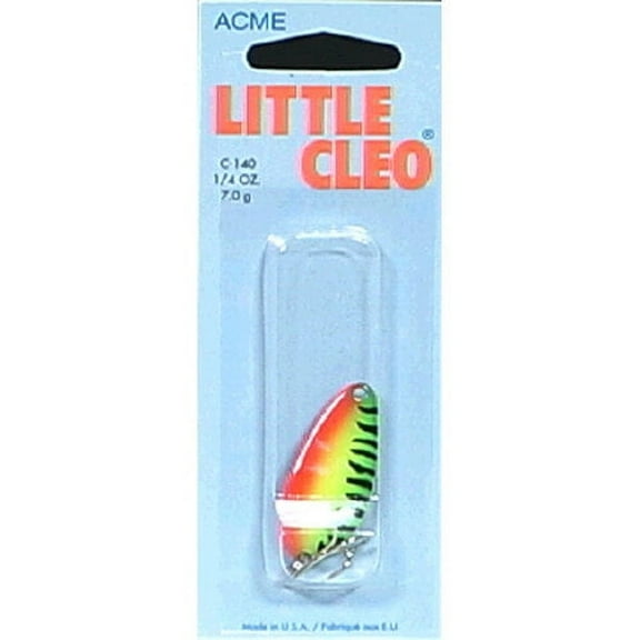 Acme Tackle Freshwater 1/4 oz. Little Cleo, Fishing Spoon, Fire Tiger, Lake