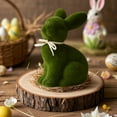 thumbnail image 2 of Easter Bunny, Easter Decorations, Easter Flocked Bunnies Figurine, Easter Spring Decoration Rabbit Set, Spring Tables Bunnies Decoration, Easter Decorating Bunnies for Home Office Party Supplies, 2 of 4