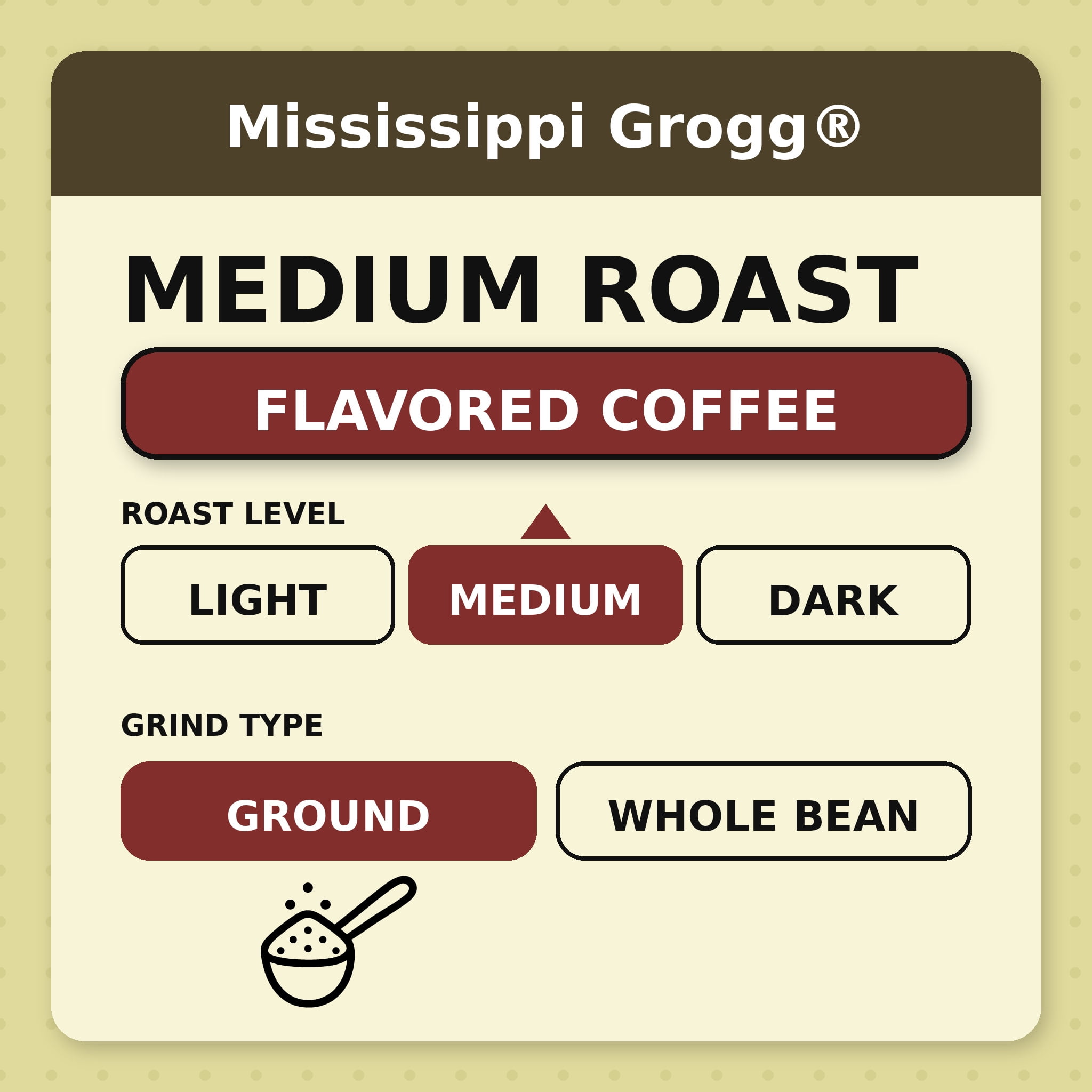 Verena Street Mississippi Grogg Flavored Ground Coffee, Medium Roast, 12 Ounces – Butterscotch, Caramel & Hazelnut Flavored Arabica Coffee