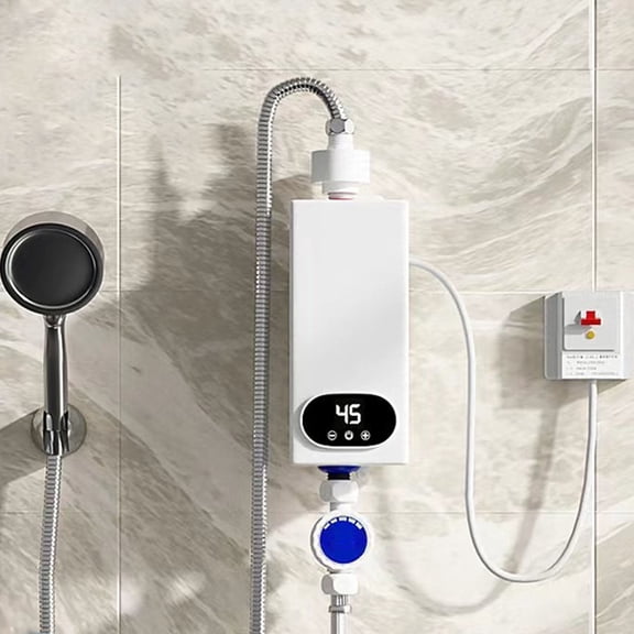 Electric Tankless Water Heater, 5500W Instant Electric Water Heater with Digital Display for Kitchen Bathroom Washin