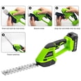 thumbnail image 3 of Cortadora de Arbustos y Césped Eléctrica 2 en 1 Recargable Hugtrwg, 3 of 9