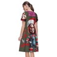thumbnail image 7 of Lsque Chucky Print Women's Casual Dress T-Shirt Summer Short Sleeve Scoop Neck Swing Dresses, 7 of 7