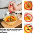 thumbnail image 4 of ZZkhGo Manual Hand Whisk Semi Automatic Push Beater Stainless Steel Kitchen Egg Whisk Hand Mixer Durable 1 Piece, 4 of 5