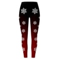 thumbnail image 3 of Gibobby Pantalones deportivos mujer Leggings deportivos estampados navideños de moda informal para mujer Leggings de yoga informales(Vino,CH), 3 of 5