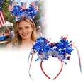 thumbnail image 2 of 4th of July Headbands Patriotic Head Boppers, Red White Blue Sequin Independence Day Hairband, Memorial Day Hair Patriotic Themed Party Headwear for Women Men Kids, 2 of 6