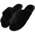 thumbnail image 1 of HSHDLDF Womens Soft Plush Fuzzy Slippers Open Toe Warm Comfy Indoor Outdoor Shoes, 1 of 7
