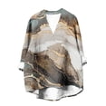 thumbnail image 5 of Yxbdin Plus Size 3/4 Sleeve Tops for Women Printed V Neck Shirts Dressy Casual Blouses Sunmmer Travel Blouses White M, 5 of 5