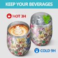 thumbnail image 4 of 12oz Stemless Wine Tumblers Pioneer Flower Vacuum Insulated Stainless Steel Travel Tumbler Cups Mug with Lid and Straw for Champaign,Cocktail,Beer with Cleaning Brush, 4 of 5