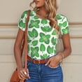 thumbnail image 6 of Vsdgher Green Leaves Prinr Short Sleeve Body suit for Womens, Sexy Onesie One Piece Round Neck Bodysuit Shapewear Tummy Control-X-Large, 6 of 7