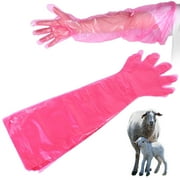 Veterinary Gloves, Sleeve Glove, Soft 50Pcs For Veterinary Veterinary Examination Tools Livestock Pets Tool Red Long Arm Gloves