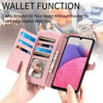thumbnail image 3 of for Galaxy A05 Wallet Case, [Flower Embossed] Premium PU Leather Wallet Flip Protective Phone Case Cover with Card Slots and Stand with Wrist Strap for Samsung A05, Pink, 3 of 7