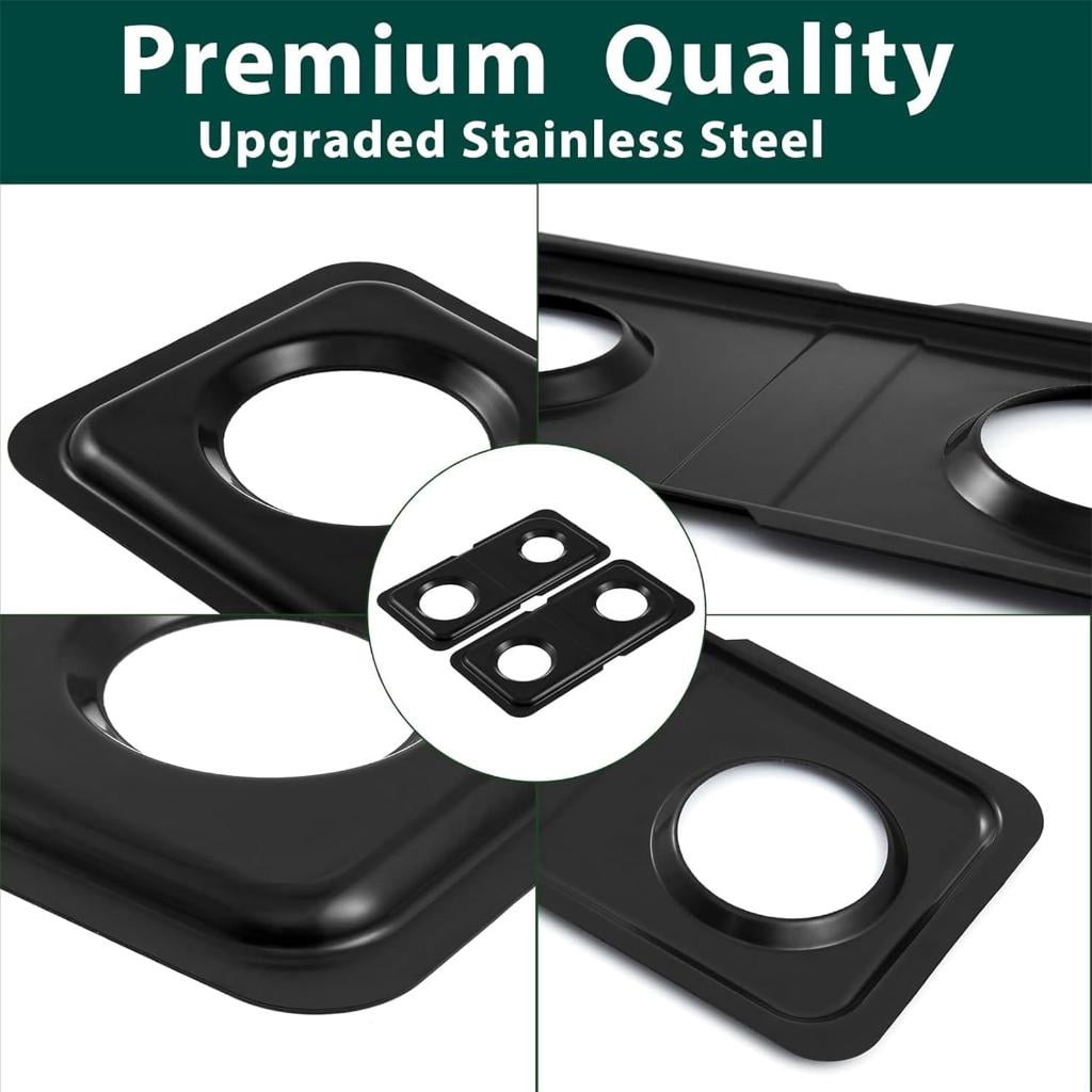 Burners Drip Pans Pair for Oven Maintenance Smooth Surfaces Droping Trays Quick Easy Setup