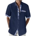 thumbnail image 1 of PEASKJP Chemise Homme Coupe Régulière Décontractée Unie Élégante Performance Col Polo, Marine TTG, 1 of 5