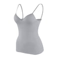 thumbnail image 5 of Built in Bra Tank Tops for Women No Underwire Workout Sports Padded Shirts Spaghetti Strap V Neck Camisole Tops ,M,Gray, 5 of 8