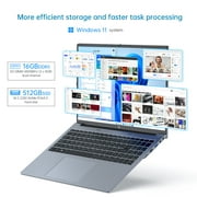 Laptop 16.1 FHD Gaming Laptop , AMD Ryzen 7 H255, 24GB DDR5 RAM, 512GB PCIe SSD, Windows 11 Pro, Gray, WiFi 6, Backlit KB