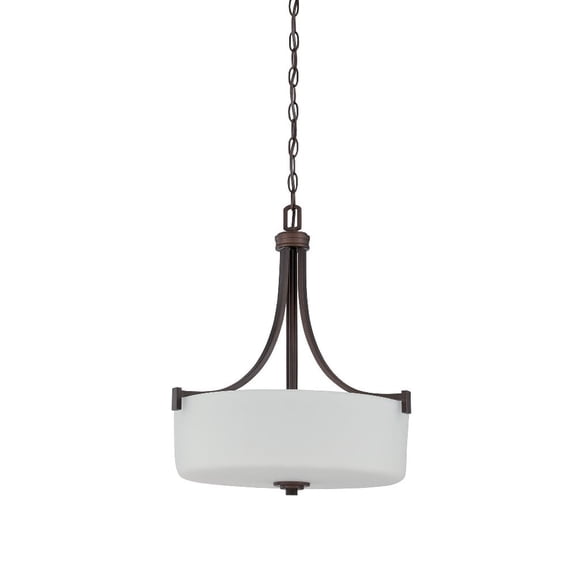 F18007-64-Sunset Lighting-Dalton - 3 Light Pendant   Provincial Bronze Finish with Opal Etched Glass
