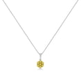 thumbnail image 2 of .925 Sterling Silver 1/4 Cttw Color Treated Yellow Color Prong Set Diamond Floral 18" Pendant Necklace (Yellow Color, I1-I2 clarity), 2 of 7