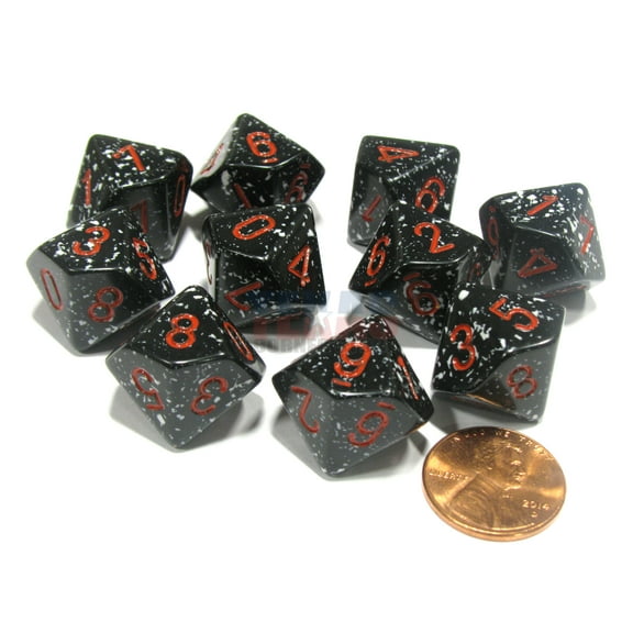 Chessex Set of 10 D10 Dice - Speckled Space #25108