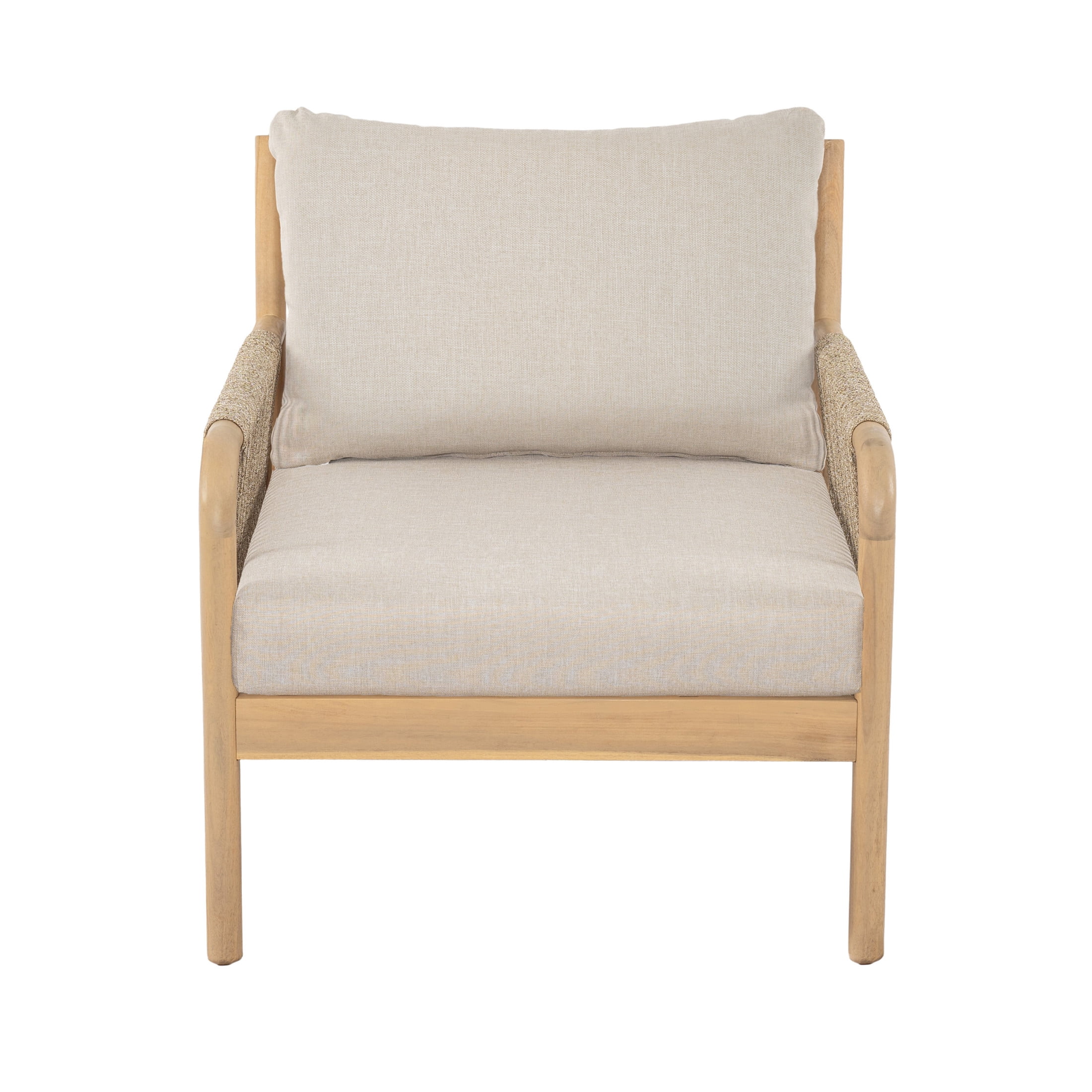 Christopher Knight Home Casper Outdoor Club Chair Acacia Wood and Woven Rope