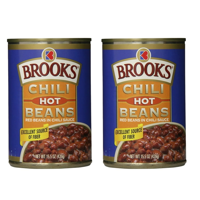 Brooks Hot Chili Beans, Canned Red Beans in Zesty Chili Sauce