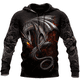 thumbnail image 3 of Sudadera con capucha y estampado 3D de dragón y tatuaje de manga larga para otoño e invierno, unisex, estilo informal, 3 of 5