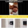 thumbnail image 3 of NICETOWN Pinch Pleated 100% Blackout Curtains, Linen Blend Thermal Insulated Voice Reducing Window Treatments for Bedroom, W34 x L90, Oatmeal, 2 Panels, 3 of 8