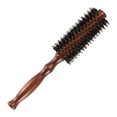 thumbnail image 1 of Unique Bargains Nylon Poils Ronds Friser Cheveux Sergé Peigne avec Poignée en Bois pour le Séchage des Cheveux Style Brun M Taille 12 Rangée, 1 of 7